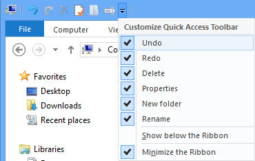 Customize Quick Access Toolbar
